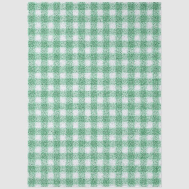 Papel De Seda Gingham Verde Menta  (Anverso)