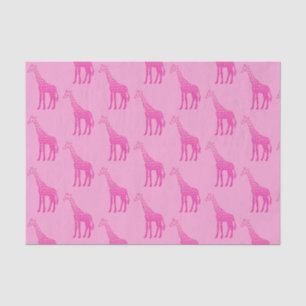 Papel De Seda Girafa geométrica moderna, fucsia y rosa claro