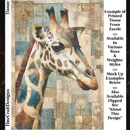 Papel De Seda Girafa Rusa Patchwork Fondo EB6R Decoupage