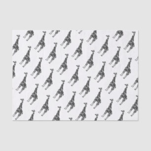Papel De Seda Giraffe Black and Grey Silhoutte
