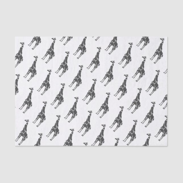 Papel De Seda Giraffe Black and Grey Silhoutte (Anverso)