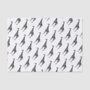 Papel De Seda Giraffe Black and Grey Silhoutte