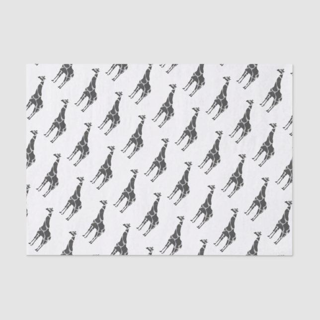 Papel De Seda Giraffe Black and Grey Silhoutte (Anverso)