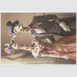 Papel De Seda Giraffe Bride Groom Decoupage