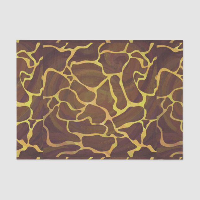 Papel De Seda Giraffe Brown and Yellow Print (Anverso)