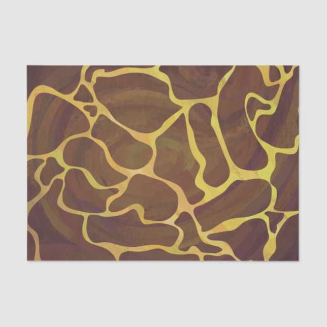 Papel De Seda Giraffe Brown and Yellow Print (Anverso)