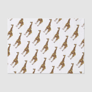 Papel De Seda Giraffe Brown y la silueta amarilla