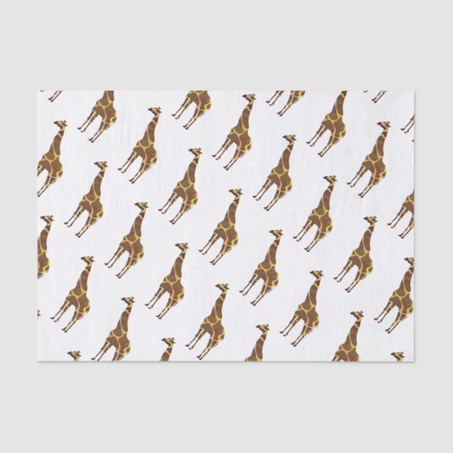 Papel De Seda Giraffe Brown y la silueta amarilla (Anverso)