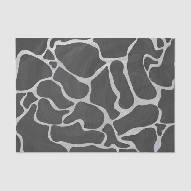 Papel De Seda Giraffe Impresión gris claro y negro (Anverso)