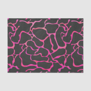 Papel De Seda Giraffe Impresión rosa y negra caliente