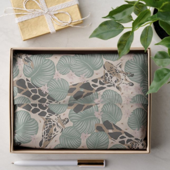 Papel De Seda Giraffe Safari Animal Nacimiento Botánico (Subido por el creador)