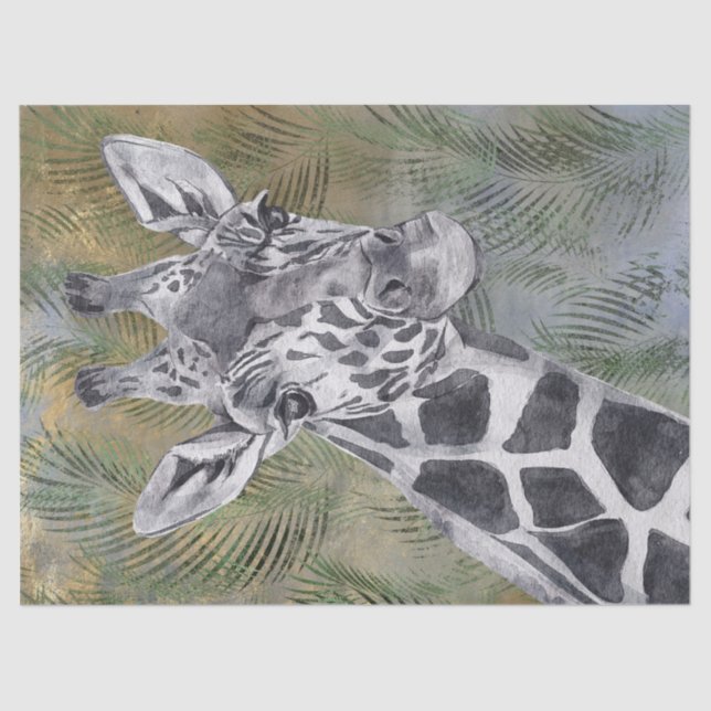 Papel De Seda Giraffe Watercolor (Anverso)