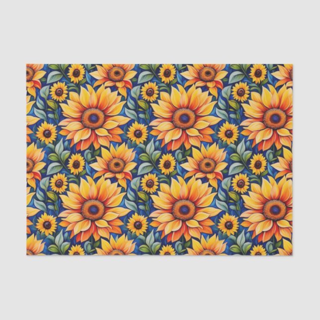 Papel De Seda Girasol amarillo moderno (Anverso)