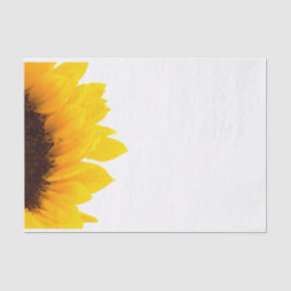 Papel De Seda Girasol amarillo y marrón sobre blanco