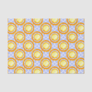 Papel De Seda Girasol azul claro y amarillo