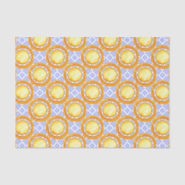 Papel De Seda Girasol azul claro y amarillo (Anverso)
