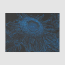 Girasol Azul Negro Arte Floral Decoupage