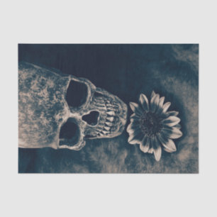 Papel De Seda Girasol Calavera Cianotipo Vintage Gótico