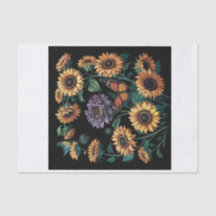 Girasol Morado Polvoriento, Descoupage Floral Dram