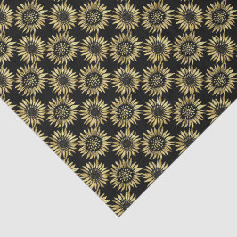 Papel De Seda Girasol negro y dorado gótico