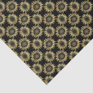 Papel De Seda Girasol negro y dorado gótico