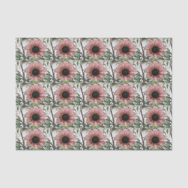 Papel De Seda Girasol rosa pálido (Anverso)