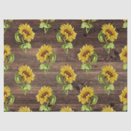 Papel De Seda Girasol ruso en desconchado de madera