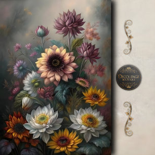 Papel De Seda Girasol Soñador Floral Loto Decoupage