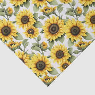 Papel De Seda Girasoles Amarillos Brillantes