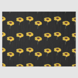 Papel De Seda girasoles amarillos en negro