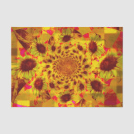 Papel De Seda Girasoles Amarillos Rojos Decoupage País Rústico