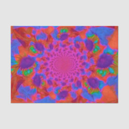 Papel De Seda Girasoles Arte Floral Rosa Púrpura Naranja