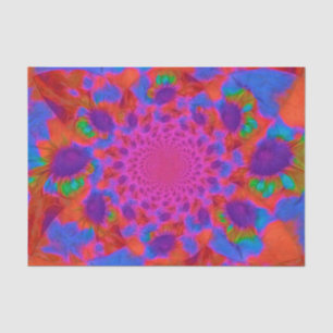 Papel De Seda Girasoles Arte Floral Rosa Púrpura Naranja