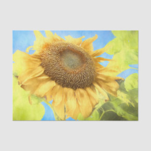 Papel De Seda Girasoles Country Rústico Amarillo Acuarela