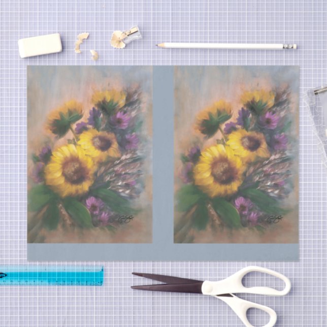 Papel De Seda Girasoles DBL (Artesanía)