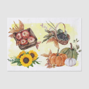 Papel De Seda Girasoles de Otoño Acción de Gracias Calabaza Cose