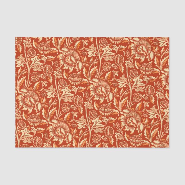 Papel De Seda Girasoles de William Morris, mandarina (Anverso)
