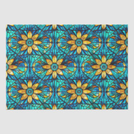 Papel De Seda Girasoles Elegantes Patrón de Vidrio Falso Teñido