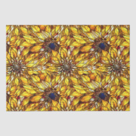 Papel De Seda Girasoles Elegantes Patrón de Vidrio Pintado Falso