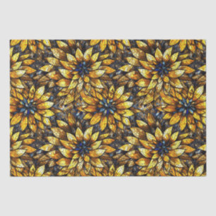 Papel De Seda Girasoles Elegantes Patrón de Vidrio Pintado Falso