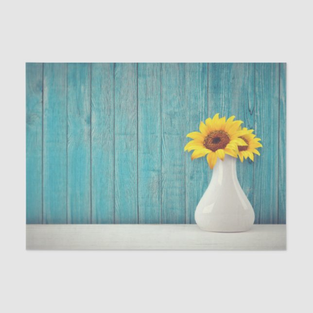 Papel De Seda Girasoles en un jarrón (Anverso)