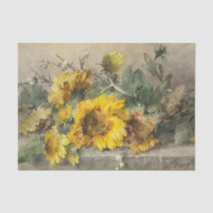 Papel De Seda Girasoles en una cornisa de piedra de Roosenboom