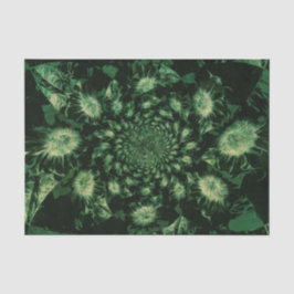 Papel De Seda Girasoles Floral Abstracto Decoupage Verde Oscuro