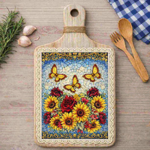 Papel De Seda Girasoles Florales Decoupage Rojo Burdeos Brillant