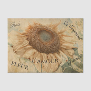 Papel De Seda Girasoles Gigantes Amarillos Decoupage Vintage Esc