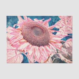 Papel De Seda Girasoles Gigantes Decoupage Azul Turquesa Rosa Vi