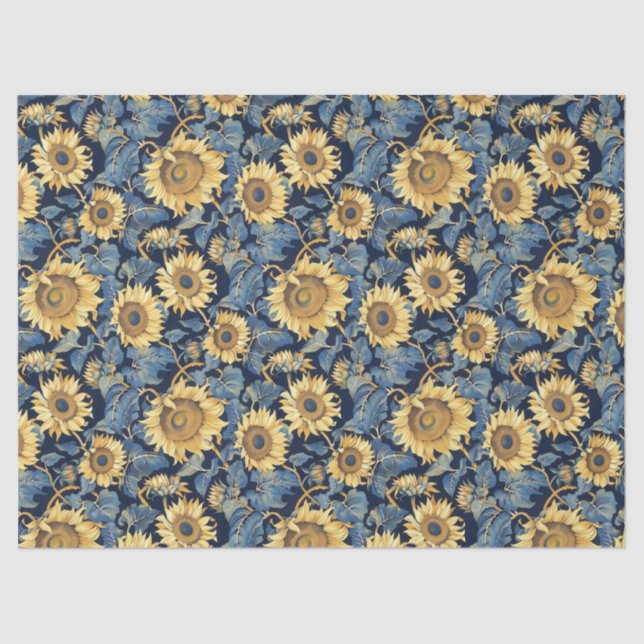 Papel De Seda Girasoles moderados de Art Nouveau de 10 libras, 1 (Anverso)