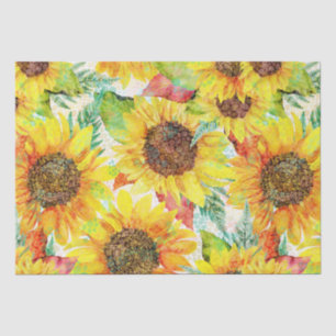 Papel De Seda Girasoles Románticos