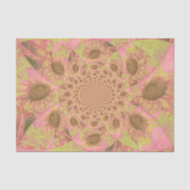 Papel De Seda Girasoles Rosa Amarillo Pastel Abstracto Decoupage