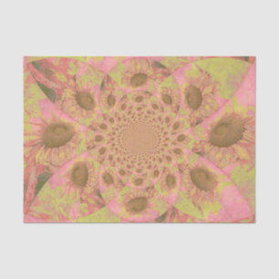 Papel De Seda Girasoles Rosa Amarillo Pastel Abstracto Decoupage